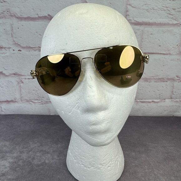 Philipp Plein Gold Aviator Limited Edition Mirrored Sunglasses - Picture 3 of 13